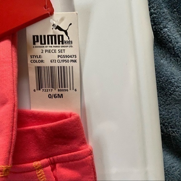 Puma 2 pc Track Suit Calypso Pink 0-6 mon NWT - Picture 4 of 5